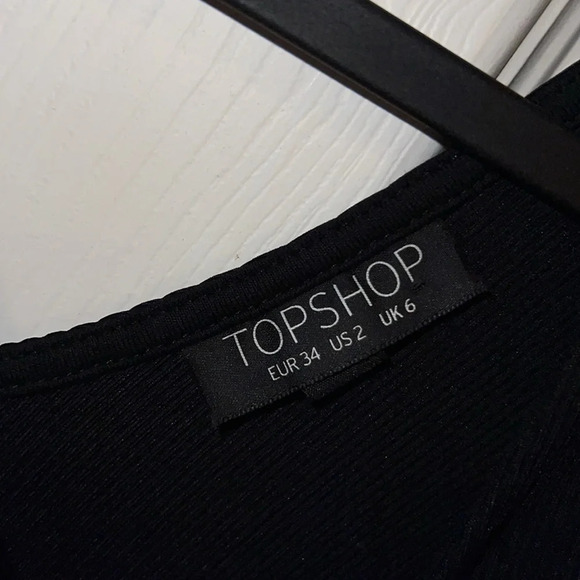 Top shop cut out Ribbed knit body corn  midi Dress Sz 2 - Picture 4 of 12
